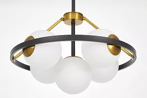 Люстра на штанге LUMINA DECO Donzano LDP 8034-5 BK+WT