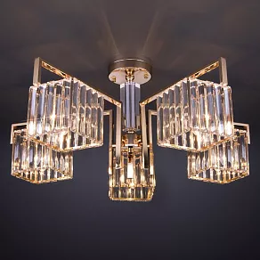 Люстра на штанге Eurosvet April 10117/5 золото/прозрачный хрусталь Strotskis