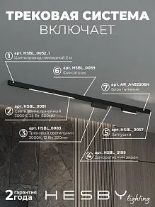 Комплект трековый Hesby Lighting ElDeko HSBL_kompl_E006_NI2B3K_02
