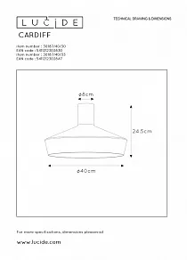 Светильник на штанге Lucide Cardiff 30187/40/30