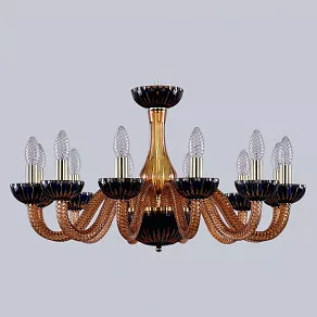 Подвесная люстра Bohemia Ivele Crystal Ivele Crystal 1 1308/12/240 G Am/Amber-Blue/H-1K