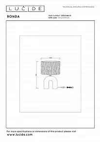 Настольная лампа декоративная Lucide Ronda 13553/44/31