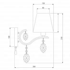 Бра Eurosvet Aurelia 10089/1 сатин-никель/прозрачный хрусталь Strotskis