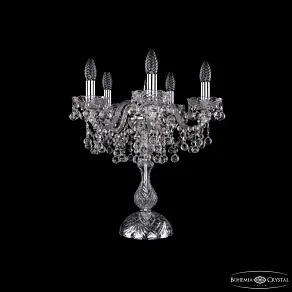 Настольная лампа декоративная Bohemia Ivele Crystal 1409 1409L/5/141-47 Ni