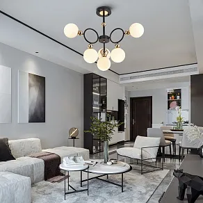 Люстра на штанге Arte Milano Neapolis-73808 274307/6 BK/GD