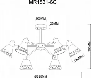 Люстра на штанге MyFar Chilly MR1531-6C