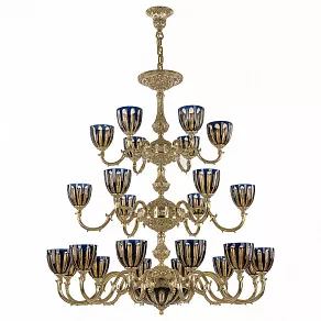 Подвесная люстра Bohemia Ivele Crystal 7201 72101P/12+6+6/360/3d G P1 U Amber-Blue/H-1H