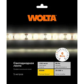 Лента светодиодная Wolta  WLS2835-6W/3000/12H60-01