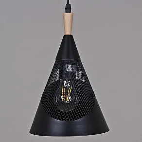 Подвесной светильник Reluce 03250-1 03250-3.9-03 BK+WOOD