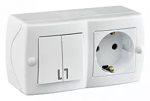 Блок с розеткой и выключателем Mono Electric Octans IP20 104-010101-181