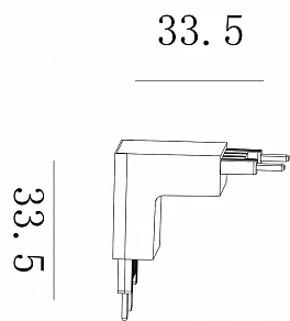 Соединитель угловой L-образный для треков накладных SWG PRO SLIM CN-SLIM-WH-TL
