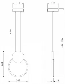 Подвесной светильник Eurosvet Style 50217/1 LED черный жемчуг