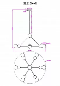 Люстра на штанге MyFar Paulo MR2150-6P