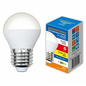 Лампа светодиодная Volpe OPTIMA DIM E27 6Вт 3000K UL-00009227