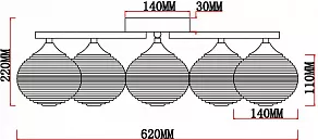 Потолочная люстра MyFar Gloria MR1790-5C