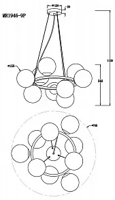 Подвесная люстра MyFar Aerton MR1946-9P