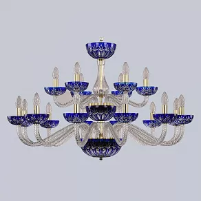 Подвесная люстра Bohemia Ivele Crystal Ivele Crystal 1 1308/12+6/360/2d G Cl/Clear-Blue/H-1I