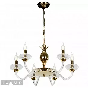 Подвесная люстра iLamp Flo YT2049-6 GD+Cear