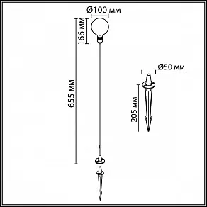 Наземный низкий светильник Odeon Light DANDE 7121/2GL