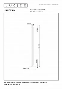 Торшер Lucide Janderin 24705/34/05 Торшер Lucide Janderin 24705/34/05
