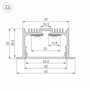 Профиль встраиваемый Arlight LINIA 060871