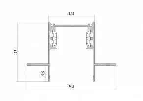 Трек встраиваемый 6063 TrackLine Track Edgeless 0611105