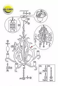 Подвесная люстра Globo Paris 63120-5