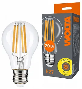 Лампа светодиодная Wolta  E27 20Вт 3000K WF-A60-20W3KE27