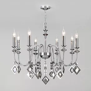 Подвесная люстра Eurosvet Telao 10110/8 хром/дымчатый хрусталь Strotskis
