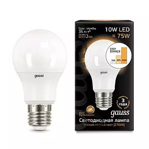 Лампа светодиодная Gauss 1025 E27 10Вт 3000-4100K 102502110-T