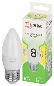 Лампа светодиодная Эра Green Line E27 8Вт 3000K LED B35-8W-830-E27 GL