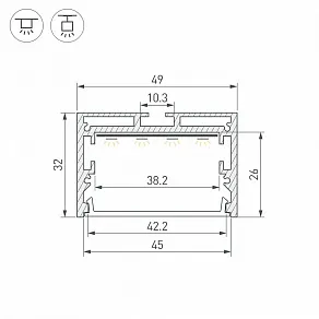 Профиль накладной Arlight LINIA 062589