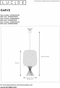 Подвесной светильник Lucide Garve 03436/40/44