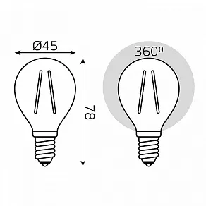 Лампа светодиодная Gauss Filament E14 13Вт 2700K 105801113