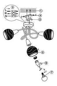 Люстра на штанге Globo Elliott 54341-3