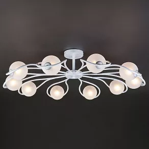 Люстра на штанге Eurosvet Camomile 70089/10 белый с серебром