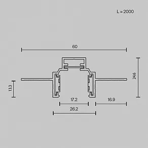 Трек встраиваемый Maytoni Busbar trunkings Exility TRXM034-422B