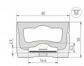 Профиль накладной гибкий Arlight WPH-FLEX 062408