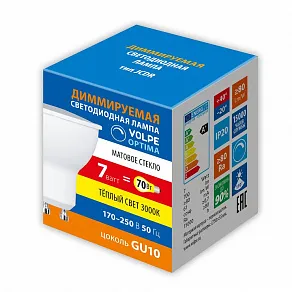 Лампа светодиодная Volpe OPTIMA DIM GU10 7Вт 3000K UL-00009233