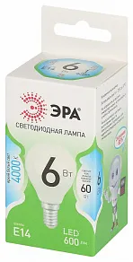 Лампа светодиодная Эра Green Line E14 6Вт 4000K LED P45-6W-840-E14 GL