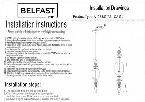 Подвесной светильник Belfast Herbison A1933-D-A3 CA GL