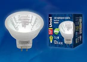 Лампа светодиодная Uniel  GU4 3Вт 3000K UL-00001701