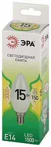 Лампа светодиодная Эра Green Line E14 15Вт 3000K LED B35-15W-830-E14 GL