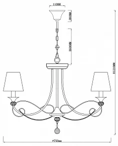 Подвесная люстра Rivoli Principessa P8 CR Б0038382