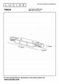 Соединитель линейный для треков Lucide Track 09950/11/31