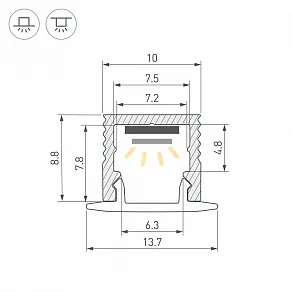 Профиль накладной Arlight SL-MINI 064305