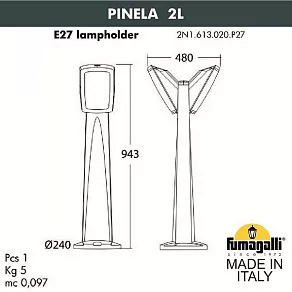 Наземный низкий светильник Fumagalli Germana 2N1.613.020.WYF1R