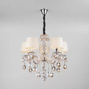 Подвесная люстра Eurosvet Argenta 10098/5 серебро/тонированный хрусталь Strotskis