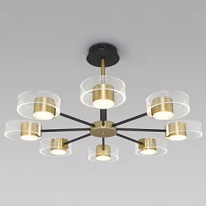 Люстра на штанге Eurosvet Jet 90244/8 черный/золото