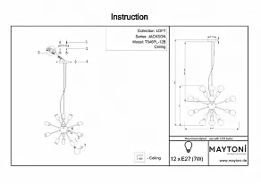Подвесная люстра Maytoni Jackson T546PL-12B
